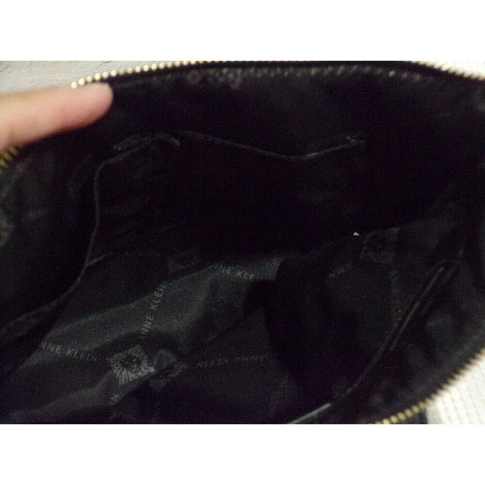 Anne Klein Black Shoulder Bag‎ Adj Strap Cold Accents
